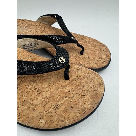 Revere NAPOLI Women's NEW Sandal Black Lizard US Size 7 Medium - Picture 2 of 11